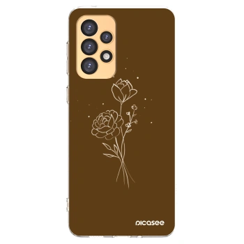 Picasee silikónový prehľadný obal pre Samsung Galaxy A33 5G A336 - Brown flowers
