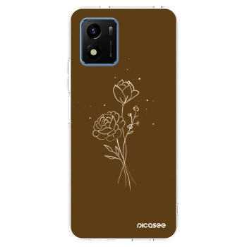 Picasee silikónový prehľadný obal pre Vivo Y01 - Brown flowers