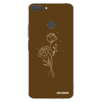 Picasee silikónový prehľadný obal pre Huawei P Smart - Brown flowers