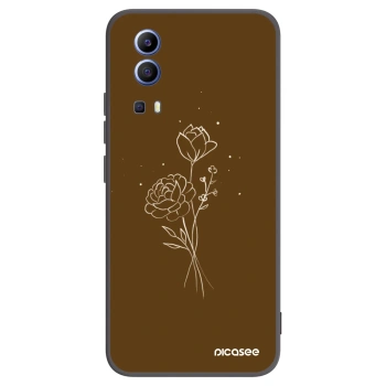 Picasee silikónový čierny obal pre Vivo Y52 5G - Brown flowers