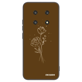 Picasee silikónový čierny obal pre Honor Magic4 Lite 5G - Brown flowers