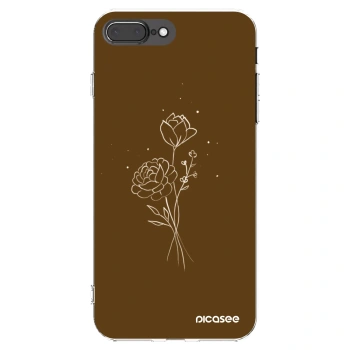 Picasee silikónový prehľadný obal pre Apple iPhone 8 Plus - Brown flowers