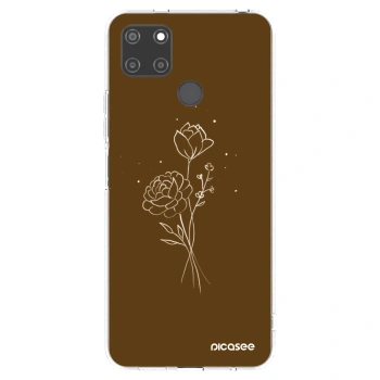 Picasee silikónový prehľadný obal pre Realme C21Y - Brown flowers