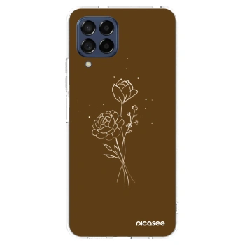 Picasee silikónový prehľadný obal pre Samsung Galaxy M53 5G - Brown flowers