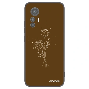 Picasee silikónový čierny obal pre Xiaomi 12 Lite - Brown flowers