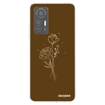 Picasee silikónový prehľadný obal pre Xiaomi 12 Lite - Brown flowers