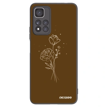 Picasee silikónový čierny obal pre Xiaomi Redmi Note 11 Pro+ 5G - Brown flowers