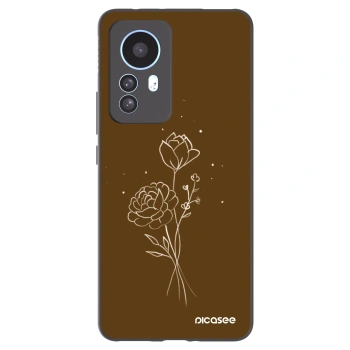 Picasee silikónový čierny obal pre Xiaomi 12T Pro - Brown flowers