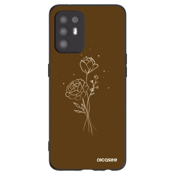Picasee silikónový čierny obal pre OPPO A94 5G - Brown flowers