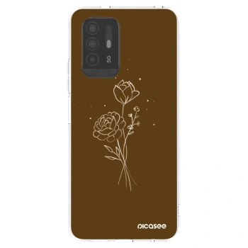 Picasee silikónový prehľadný obal pre OPPO A94 5G - Brown flowers