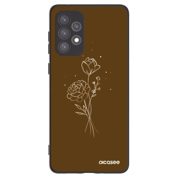 Picasee silikónový čierny obal pre Samsung Galaxy A73 5G - Brown flowers