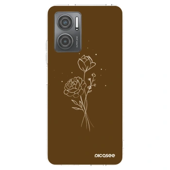 Picasee silikónový prehľadný obal pre Xiaomi Redmi 10 5G - Brown flowers