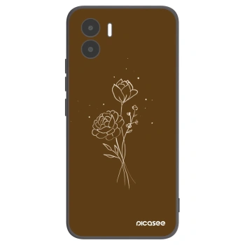 Picasee silikónový čierny obal pre Xiaomi Redmi A1 - Brown flowers