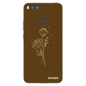 Picasee silikónový prehľadný obal pre Xiaomi Redmi A1 - Brown flowers