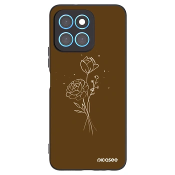 Picasee silikónový čierny obal pre Honor X6 - Brown flowers