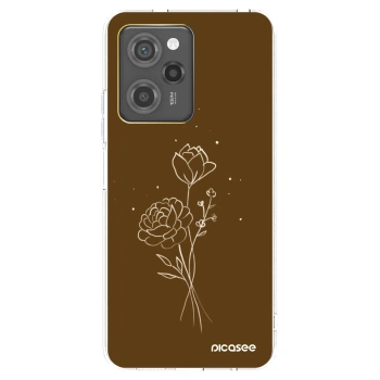 Picasee silikónový čierny obal pre Xiaomi Poco X5 Pro - Brown flowers