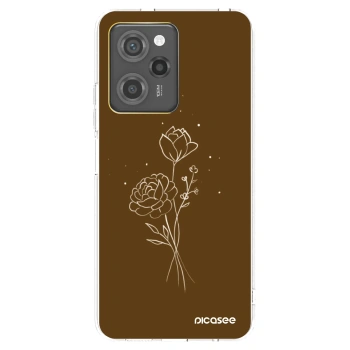 Picasee silikónový prehľadný obal pre Xiaomi Poco X5 Pro - Brown flowers