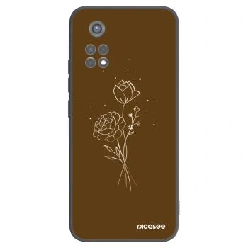 Picasee silikónový čierny obal pre Xiaomi Redmi Note 11S 5G - Brown flowers