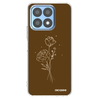 Picasee silikónový prehľadný obal pre Honor X8a - Brown flowers