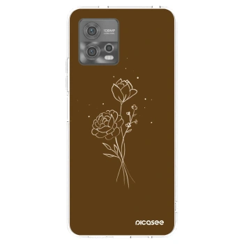 Picasee silikónový prehľadný obal pre Motorola Moto G72 - Brown flowers