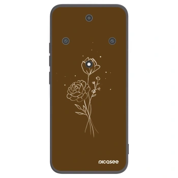 Picasee silikónový čierny obal pre Honor Magic5 Lite 5G - Brown flowers