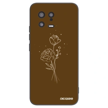 Picasee silikónový čierny obal pre Xiaomi 13 - Brown flowers