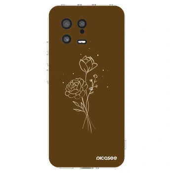Picasee silikónový prehľadný obal pre Xiaomi 13 - Brown flowers