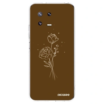 Picasee silikónový prehľadný obal pre Xiaomi 13 Pro - Brown flowers