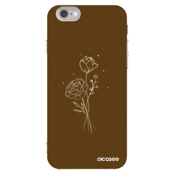 Picasee silikónový prehľadný obal pre Apple iPhone 6/6S - Brown flowers