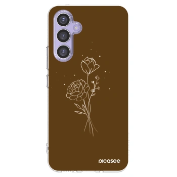 Picasee silikónový prehľadný obal pre Samsung Galaxy A54 5G A546B - Brown flowers