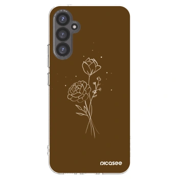 Picasee silikónový prehľadný obal pre Samsung Galaxy A34 5G A346B - Brown flowers