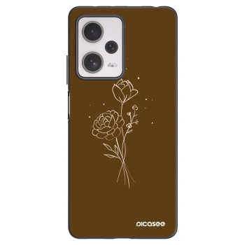 Picasee silikónový čierny obal pre Xiaomi Redmi Note 12 Pro+ 5G - Brown flowers