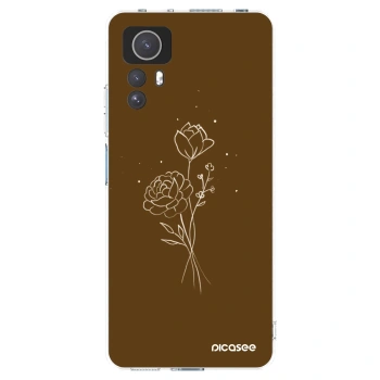 Picasee silikónový prehľadný obal pre Xiaomi Redmi Note 12S - Brown flowers