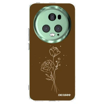 Picasee silikónový prehľadný obal pre Honor Magic5 Pro - Brown flowers