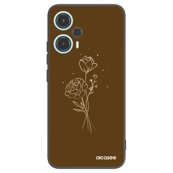 Picasee silikónový čierny obal pre Xiaomi Poco F5 - Brown flowers