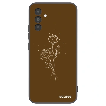 Picasee silikónový čierny obal pre Samsung Galaxy A04s A047F - Brown flowers