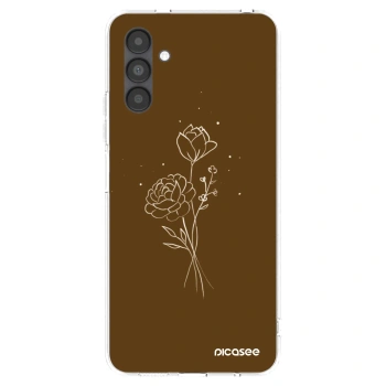Picasee silikónový prehľadný obal pre Samsung Galaxy A04s A047F - Brown flowers