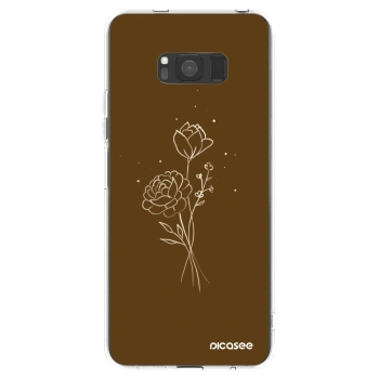 Picasee silikónový prehľadný obal pre Samsung Galaxy S8 G950F - Brown flowers