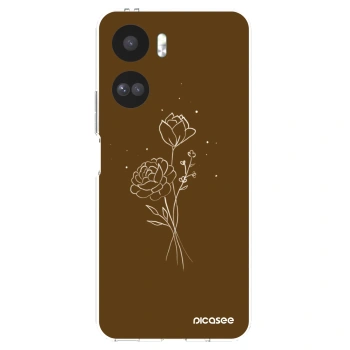 Picasee silikónový prehľadný obal pre Honor 90 Lite 5G - Brown flowers