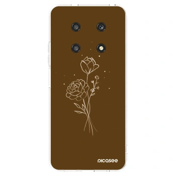 Picasee silikónový prehľadný obal pre Honor Magic4 Lite 5G - Brown flowers