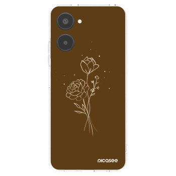 Picasee silikónový prehľadný obal pre Realme 10 4G - Brown flowers