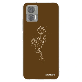 Picasee silikónový prehľadný obal pre Motorola Edge 30 Neo - Brown flowers