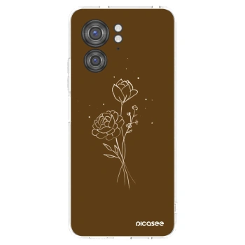 Picasee silikónový prehľadný obal pre Motorola Edge 40 - Brown flowers