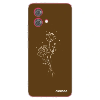 Picasee silikónový prehľadný obal pre Motorola Moto G84 5G - Brown flowers