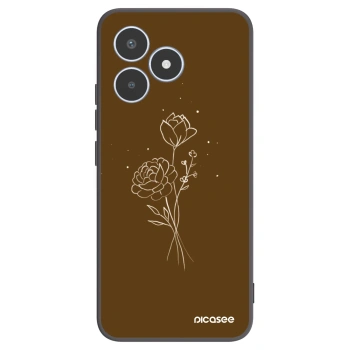Picasee silikónový čierny obal pre Realme C53 - Brown flowers