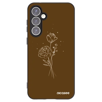 Picasee silikónový čierny obal pre Samsung Galaxy S23 FE S711B - Brown flowers