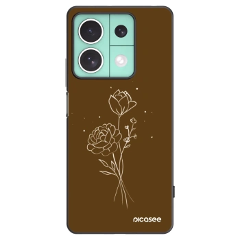 Picasee silikónový čierny obal pre Xiaomi Redmi Note 13 5G - Brown flowers