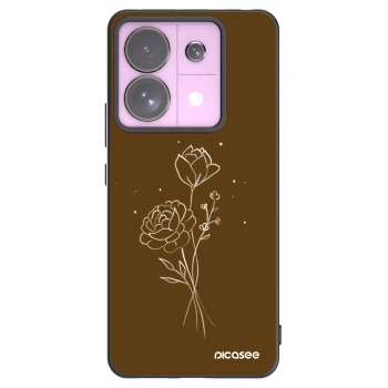 Picasee silikónový čierny obal pre Xiaomi Redmi Note 13 Pro 5G - Brown flowers