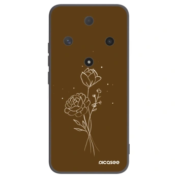 Picasee silikónový čierny obal pre Honor Magic6 Lite 5G - Brown flowers