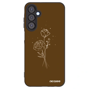Picasee silikónový čierny obal pre Samsung Galaxy A25 A256B 5G - Brown flowers